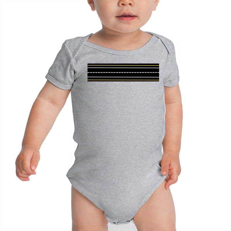 White And Yellow Parallel Lines Design Baby Bodysuit by American choice | Artistshot