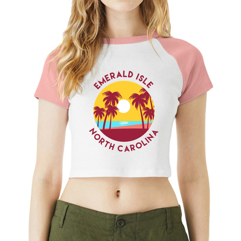 Emerald Isle, North Carolina Raglan Crop Top by bummercaught | Artistshot