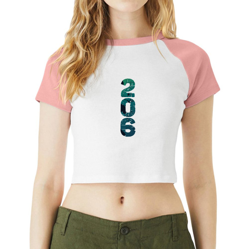 Seattle Wa City Map And 206 Area Code Gift Raglan Crop Top by AmberKelsey | Artistshot