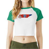 State Of Tennessee Flag With State Flower Iris 2 Raglan Crop Top | Artistshot