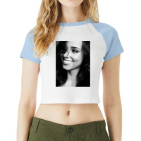 Alicia Keys - Black And White Raglan Crop Top | Artistshot