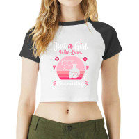 Just A Girl Who Loves Chemistry Pink Retro Vintage Gift Idea Raglan Crop Top | Artistshot