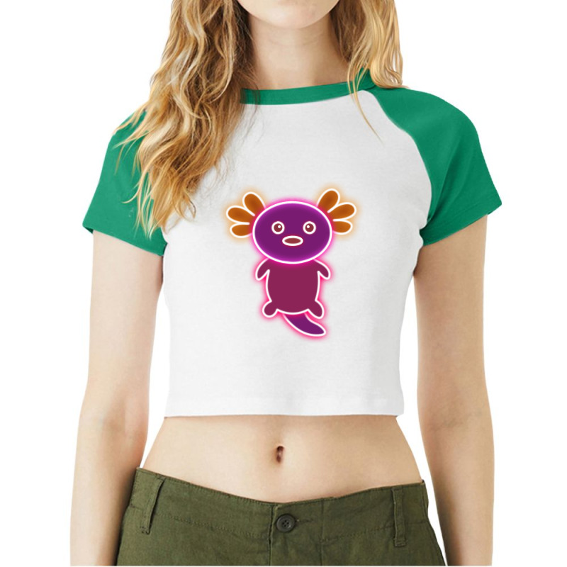 Axolotl Lovely Raglan Crop Top by Min09 | Artistshot