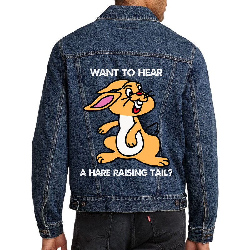 Fun Want To Hear A Hare Raising Tail Men Denim Jacket | Artistshot