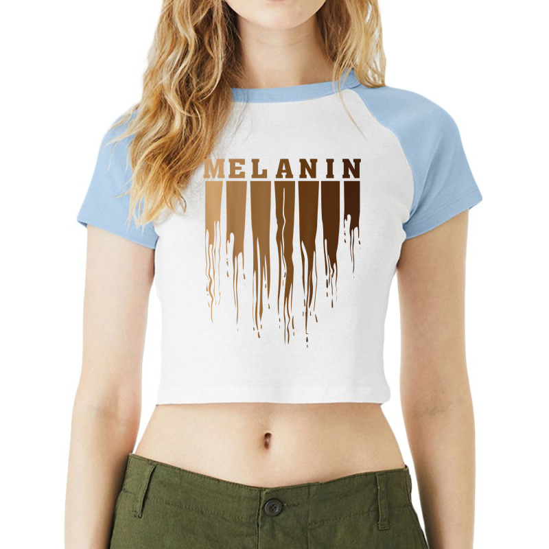 Cool Melanin Gift Men Women Funny Dripping Proud Afro Shades _002 Raglan Crop Top by SHANNONRENNAN | Artistshot