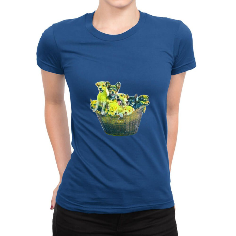 A Litter Of Eight Week Old Miker Bask Ladies Fitted T-Shirt by Kemnabi | Artistshot