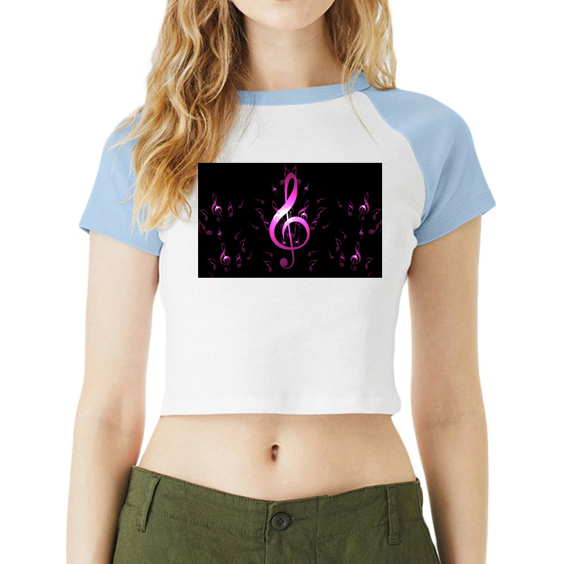 Light Color Music Notes Music Notes Music Lover Poster Raglan Crop Top by fgclabdib | Artistshot