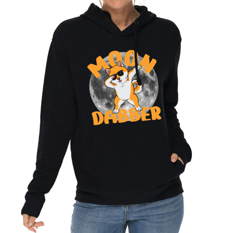 Funny Dabbing Shiba Inu Dog With Sunglasses Moon D Lightweight Hoodie | Artistshot