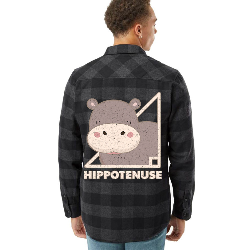 Funny Hippo Hippotenuse Vintage Animal Lovers Flannel Shirt | Artistshot