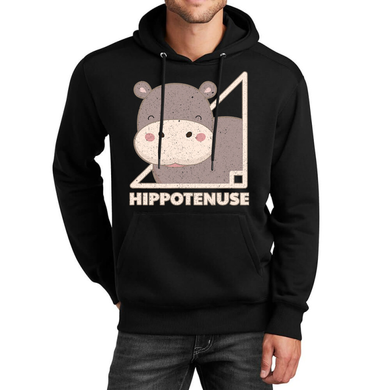 Funny Hippo Hippotenuse Vintage Animal Lovers Unisex Hoodie | Artistshot