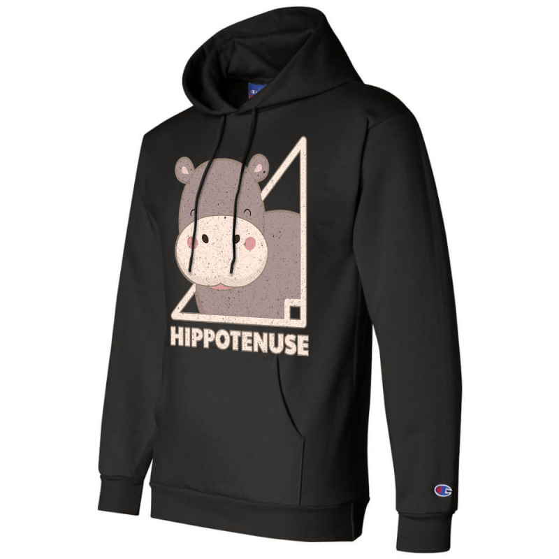 Funny Hippo Hippotenuse Vintage Animal Lovers Champion Hoodie | Artistshot