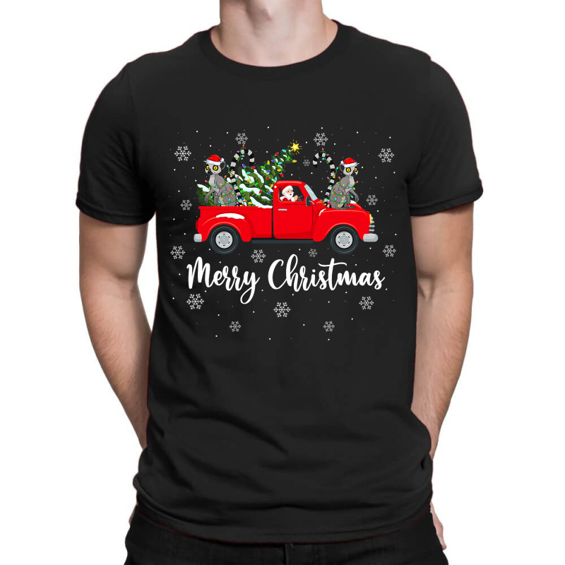 Funny Santa Riding Christmas Tree Truck Lemur Chri T-shirt | Artistshot