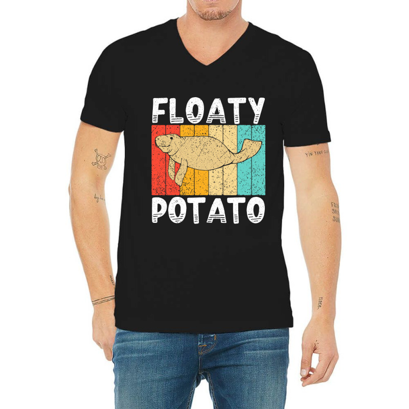 Floaty Potato Marine Animal Dugong Sea Cow Manatee V-Neck Tee by AnamarieStrawn | Artistshot