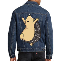 Funny Dancing Hedgehog Men Denim Jacket | Artistshot