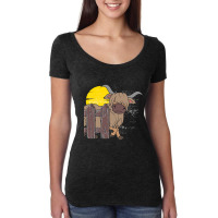 Funny Scottish Farmer Cattle Farm Animal Moon High Women's Triblend Scoop T-shirt | Artistshot