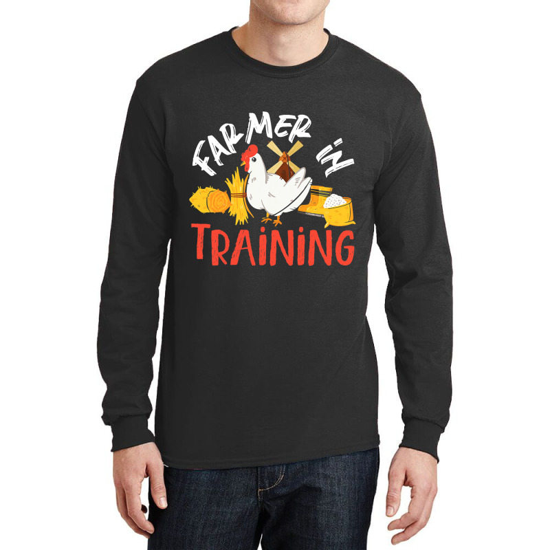 Farmer In Training Chicken For Kids Long Sleeve Shirts | Artistshot