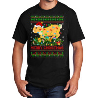 Funny Xmas Lighting Tree Santa Ugly Hare Christmas Basic T-shirt | Artistshot