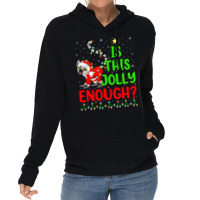 Funny Xmas Tree Is This Jolly Enough Lemur Christm Lightweight Hoodie | Artistshot