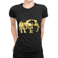 Giraffe Horses Bird Trees Forest Animal In Nature  Ladies Fitted T-shirt | Artistshot