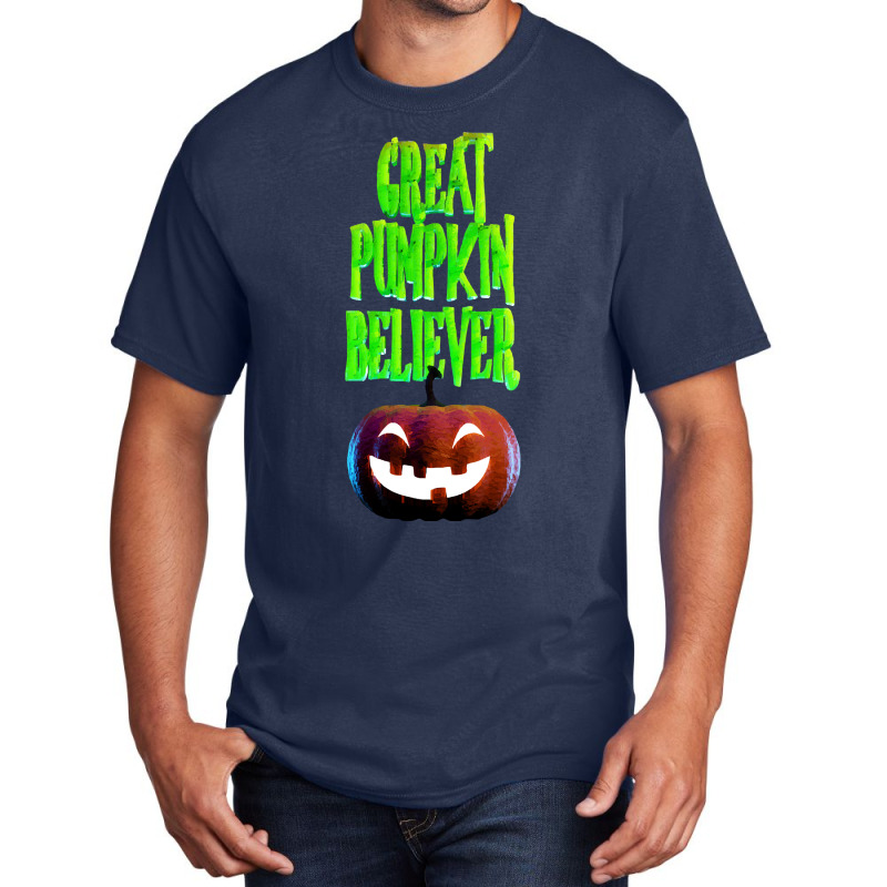 Great Pumpkin T  Shirt Great Pumpkin Believer In 3 D T  Shirt Basic T-shirt by orangesagreement | Artistshot