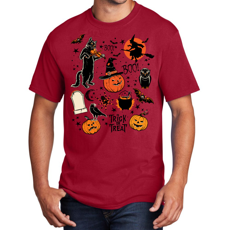 Halloween Black Cat T  Shirt Halloween Black Cat Boo Boo Trick Or Trea Basic T-shirt by orangesagreement | Artistshot