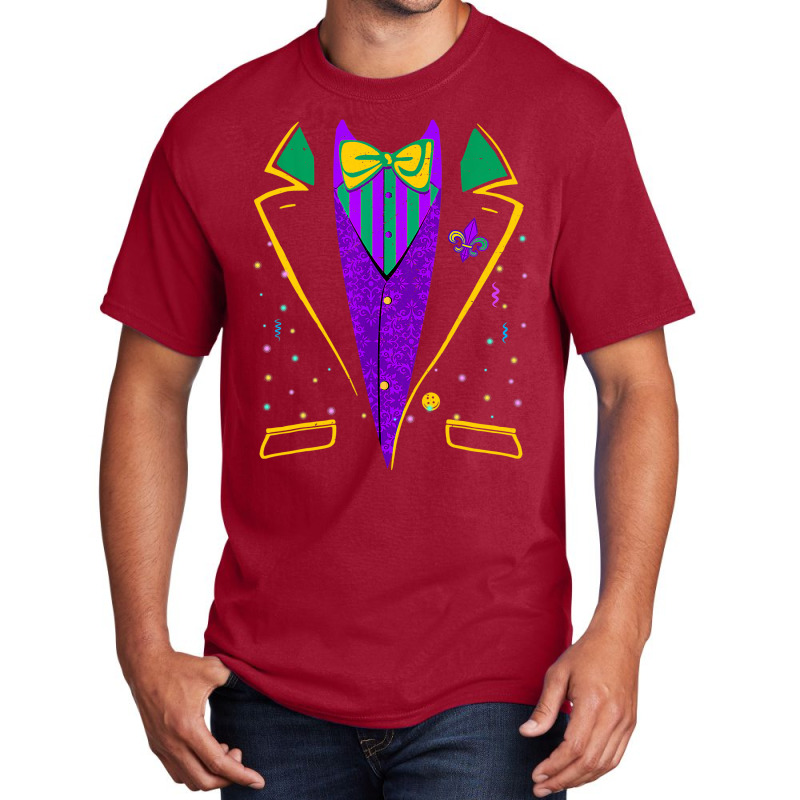 Mardi Gras Tuxedo Costume  Carnival Parade Design Basic T-shirt | Artistshot