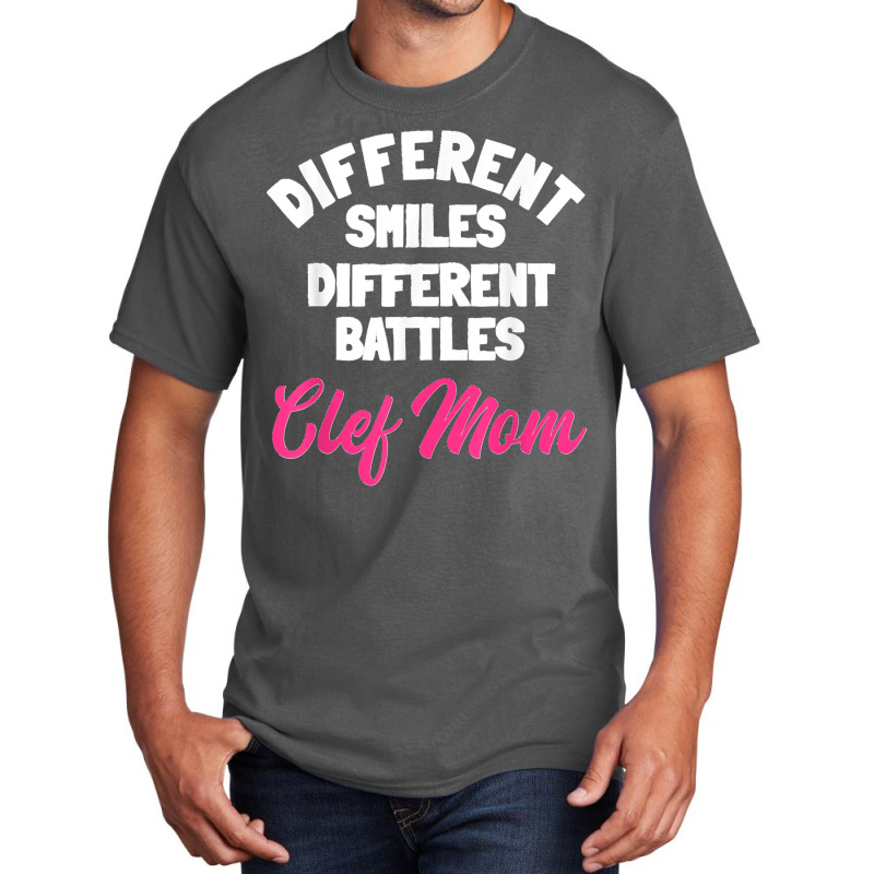 Cleft Lip Palate Strong Smile Pink Awareness Mother's Day Basic T-shirt by EaglesonBonnie | Artistshot