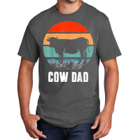 Cow Dad Funny Dairy Farmer Cow Father's Day Basic T-shirt | Artistshot