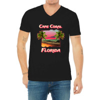 Beaches Of Cape Coral Florida 21 V-neck Tee | Artistshot