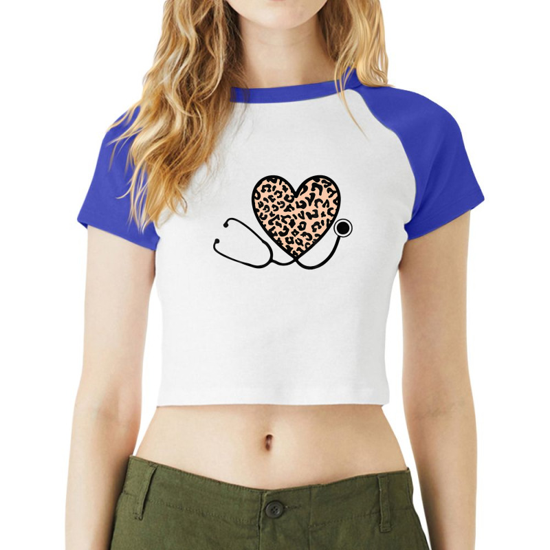 Leopard Stethoscope Cute Nurse Life Rn Registered Nurse Raglan Crop Top | Artistshot