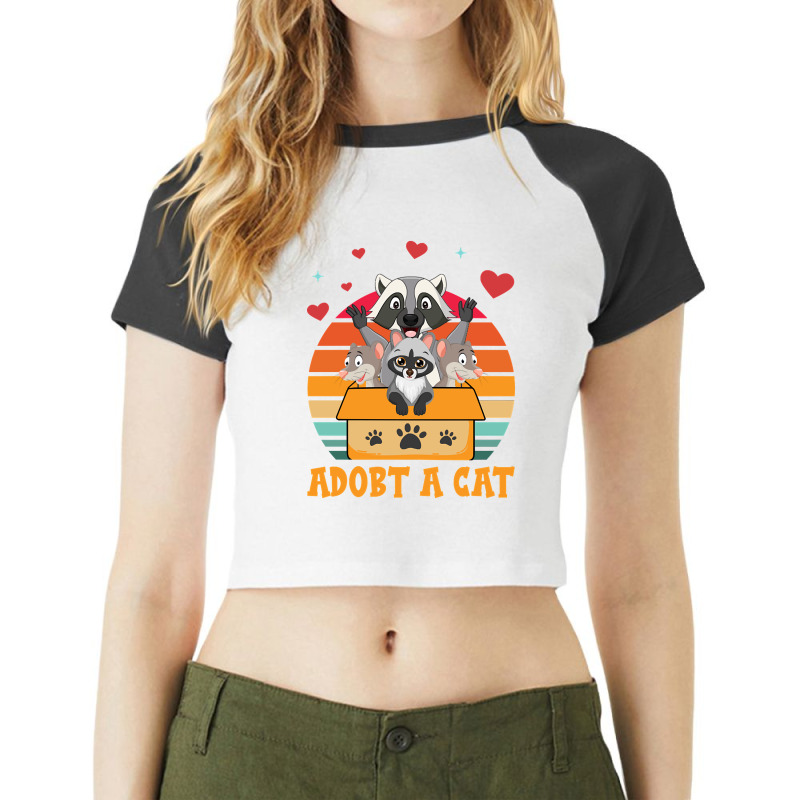 Limited Edition Cat Lover Adopt A Forbidden Cats Retro Raglan Crop Top by webberkyla | Artistshot