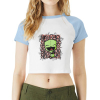 Limited Edition Invader Zim Happy Gir Raglan Crop Top | Artistshot