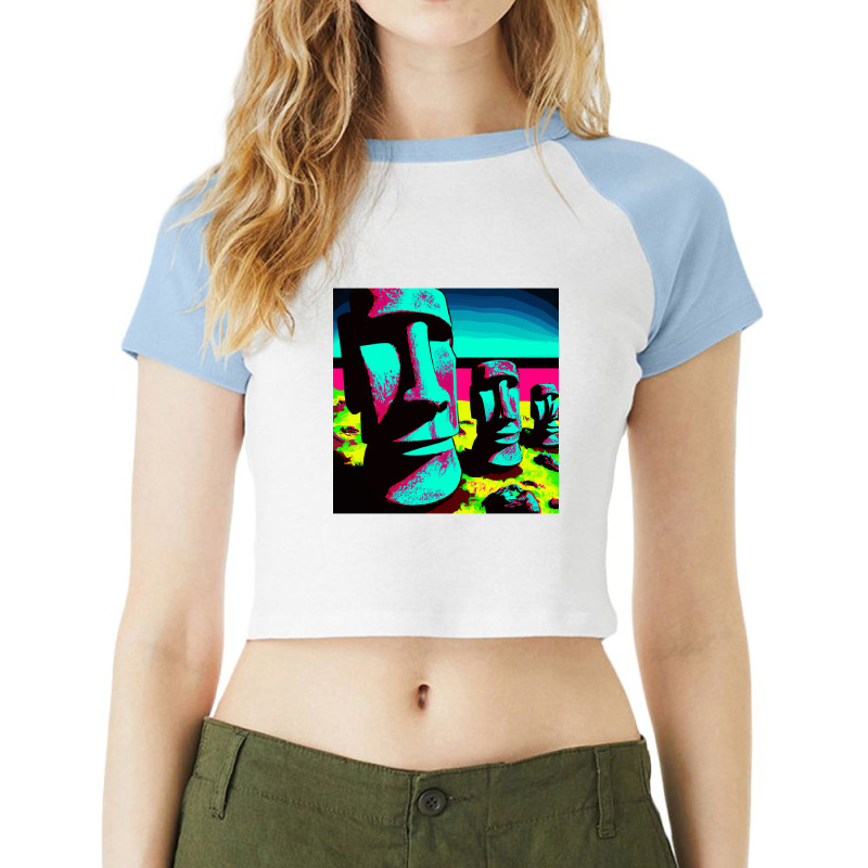 Limited Edition Pop Art Easter Island Raglan Crop Top | Artistshot