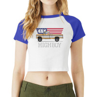 Highboy Combination Tu Tone Tan And Silver Raglan Crop Top | Artistshot