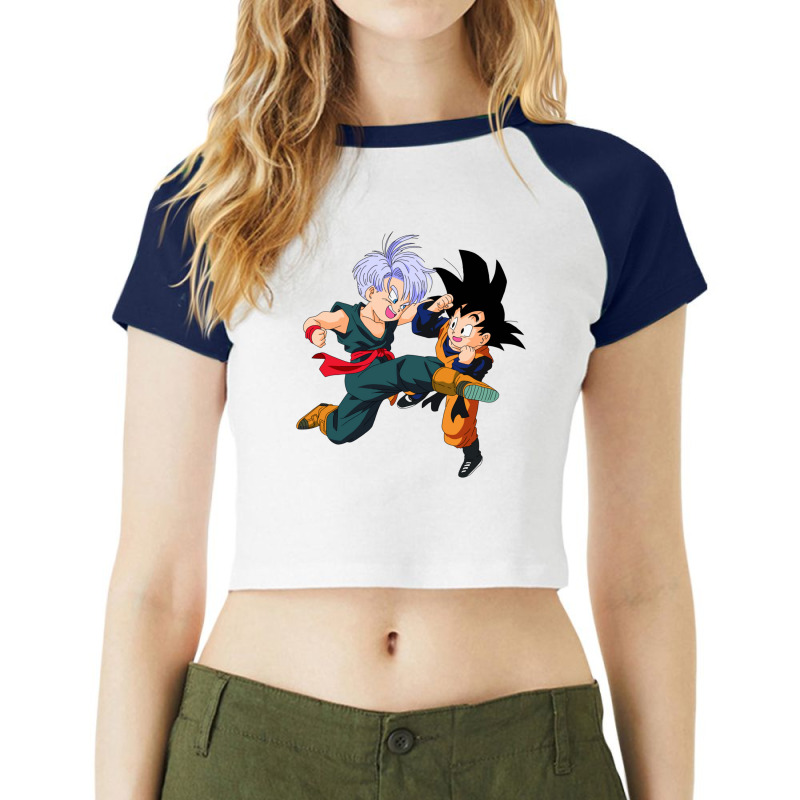 Goten And Trunks Raglan Crop Top by eventslumjac | Artistshot