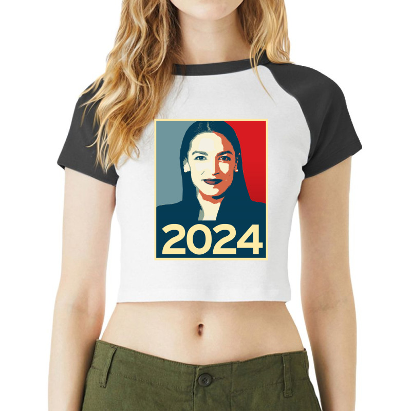 Alexandria Ocasiocortez 2024   Vintage Raglan Crop Top by anackymuuse | Artistshot