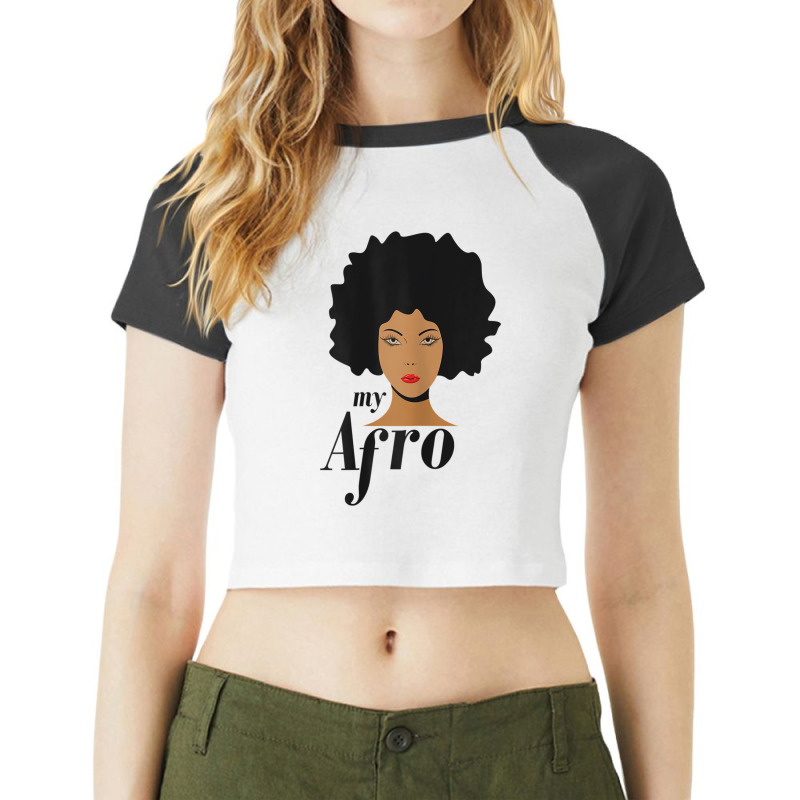 Womens Womens Afro Latina L Black Memorial Day L Pride Raglan Crop Top by BRANDONARKER | Artistshot