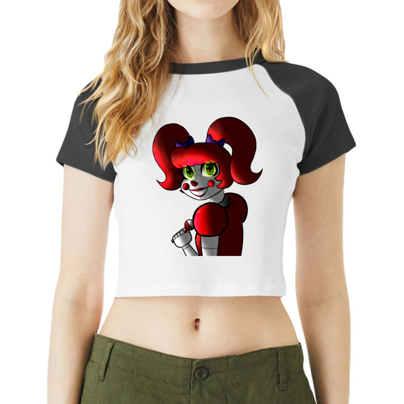 Five Nights At Freddy's Sister Location Ba Raglan Crop Top by CathyCooney | Artistshot