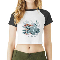 Cyberpunk Beatdown Raglan Crop Top | Artistshot