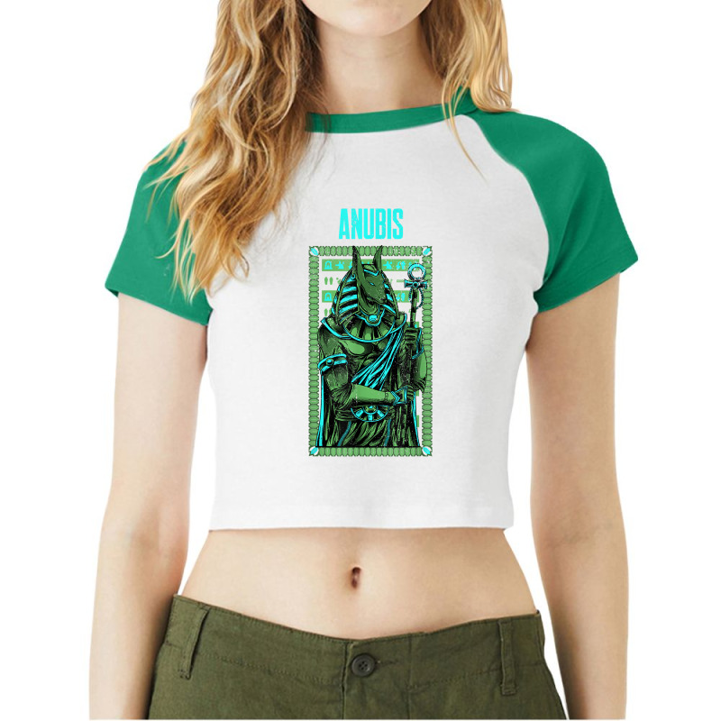 Turquoise Graphic Anubis God Figure T Shirt Raglan Crop Top by katheleenweb0 | Artistshot