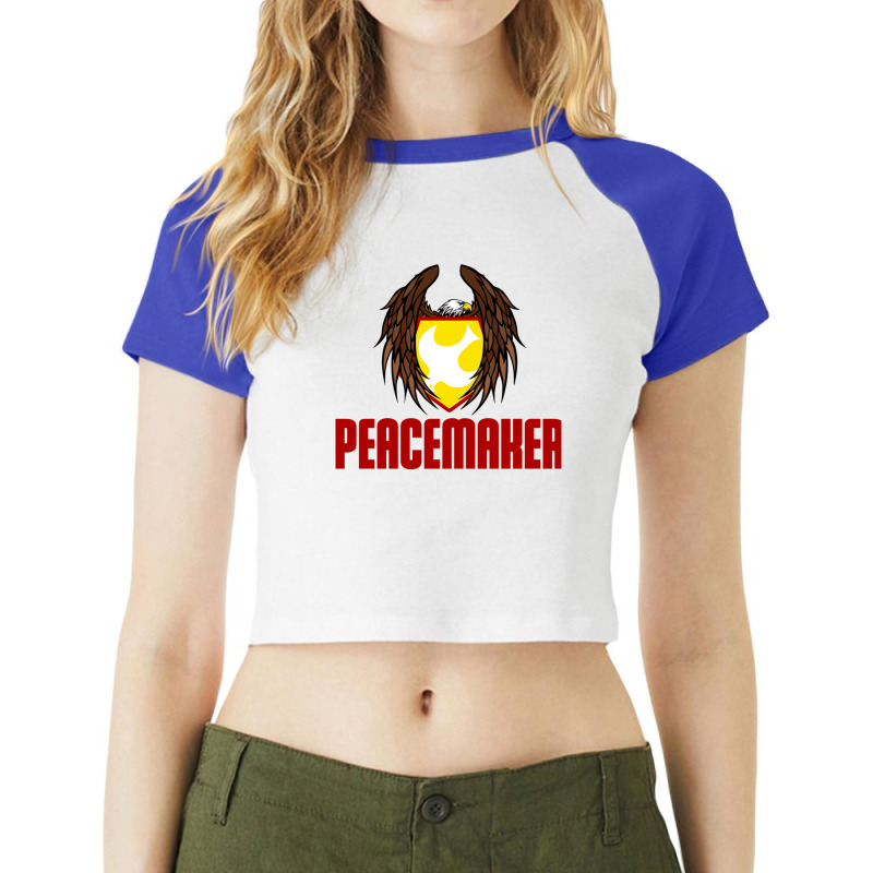 Superhero Peacemaker Eagly Logodesign For Men & Women Raglan Crop Top | Artistshot