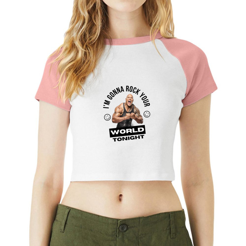 Dwayne Johnson Raglan Crop Top by yenalsardao | Artistshot