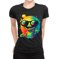 Cute Looking Alien We´ll Come At Earth Funny Spac Ladies Fitted T-shirt | Artistshot