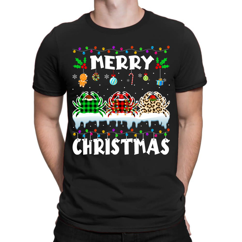 Cute Crab Merry Christmas Animals Lover Xmas Light T-shirt | Artistshot