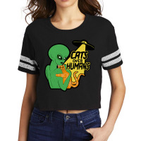 Cat Lover 2cats Over Humans Alien Scorecard Crop Tee | Artistshot