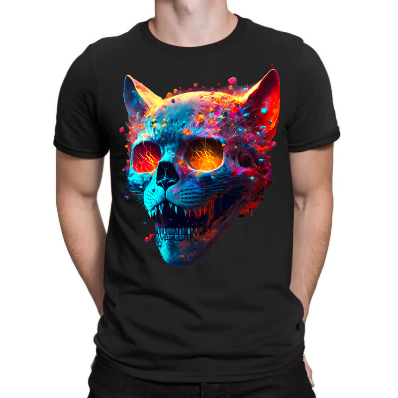 Cat Lover 2fierce Cat Face Splatter Paint T-shirt | Artistshot