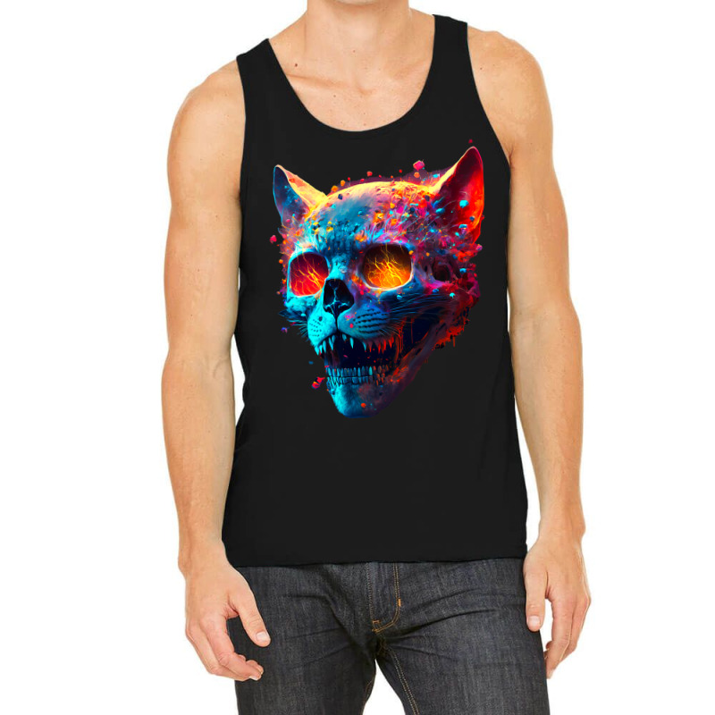 Cat Lover 2fierce Cat Face Splatter Paint Tank Top | Artistshot