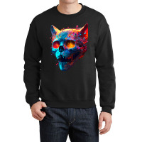 Cat Lover 2fierce Cat Face Splatter Paint Crewneck Sweatshirt | Artistshot