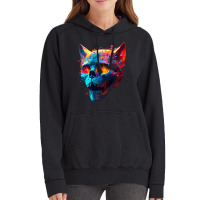 Cat Lover 2fierce Cat Face Splatter Paint Vintage Hoodie | Artistshot