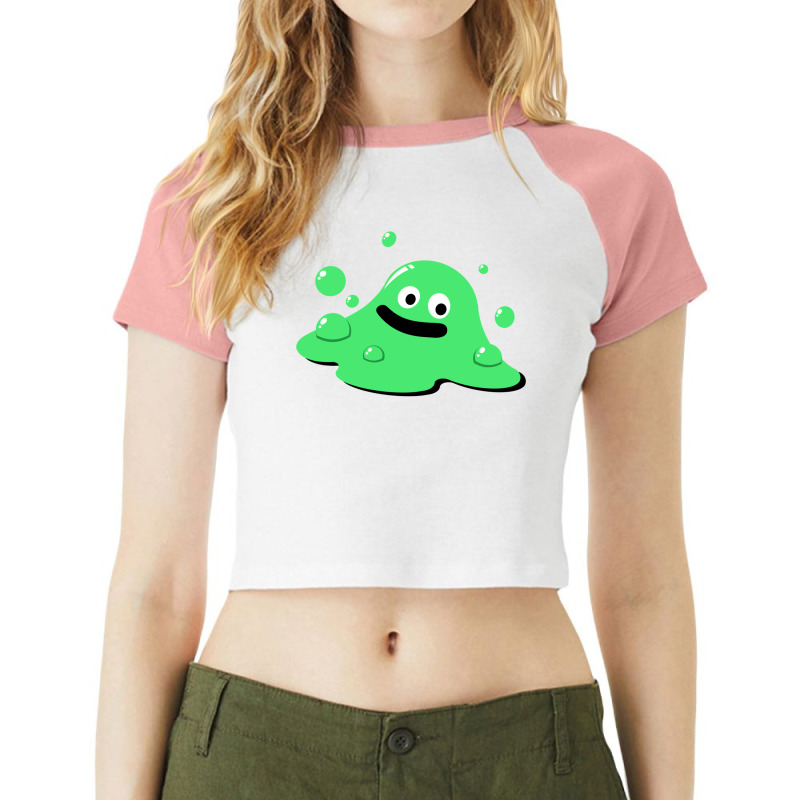 Dragon Quest Bubble Slime Raglan Crop Top by casonedionq | Artistshot